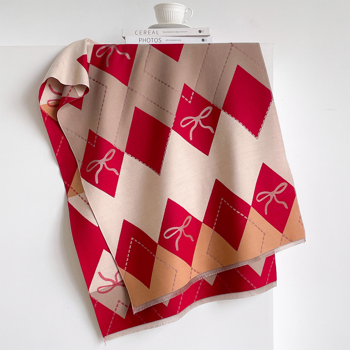 ผ้าพันคอแคชเมียร์เทียมสำหรับผู - Pashmina Wrap Large บทวิจารณ์และราคา