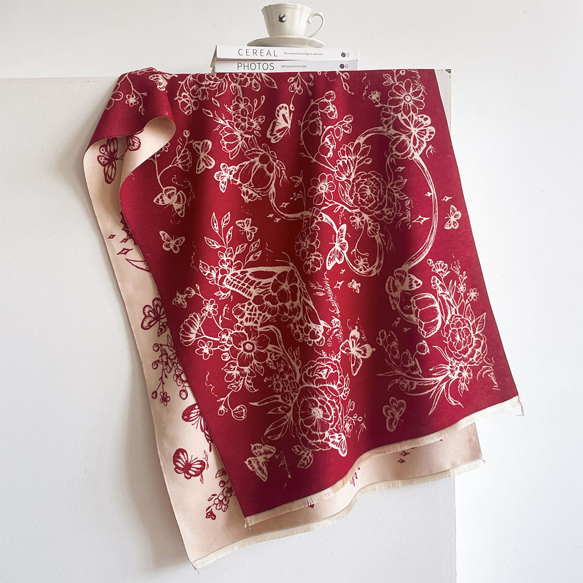ผ้าพันคอแคชเมียร์เทียมสำหรับผู - Pashmina Wrap Large บทวิจารณ์และราคา