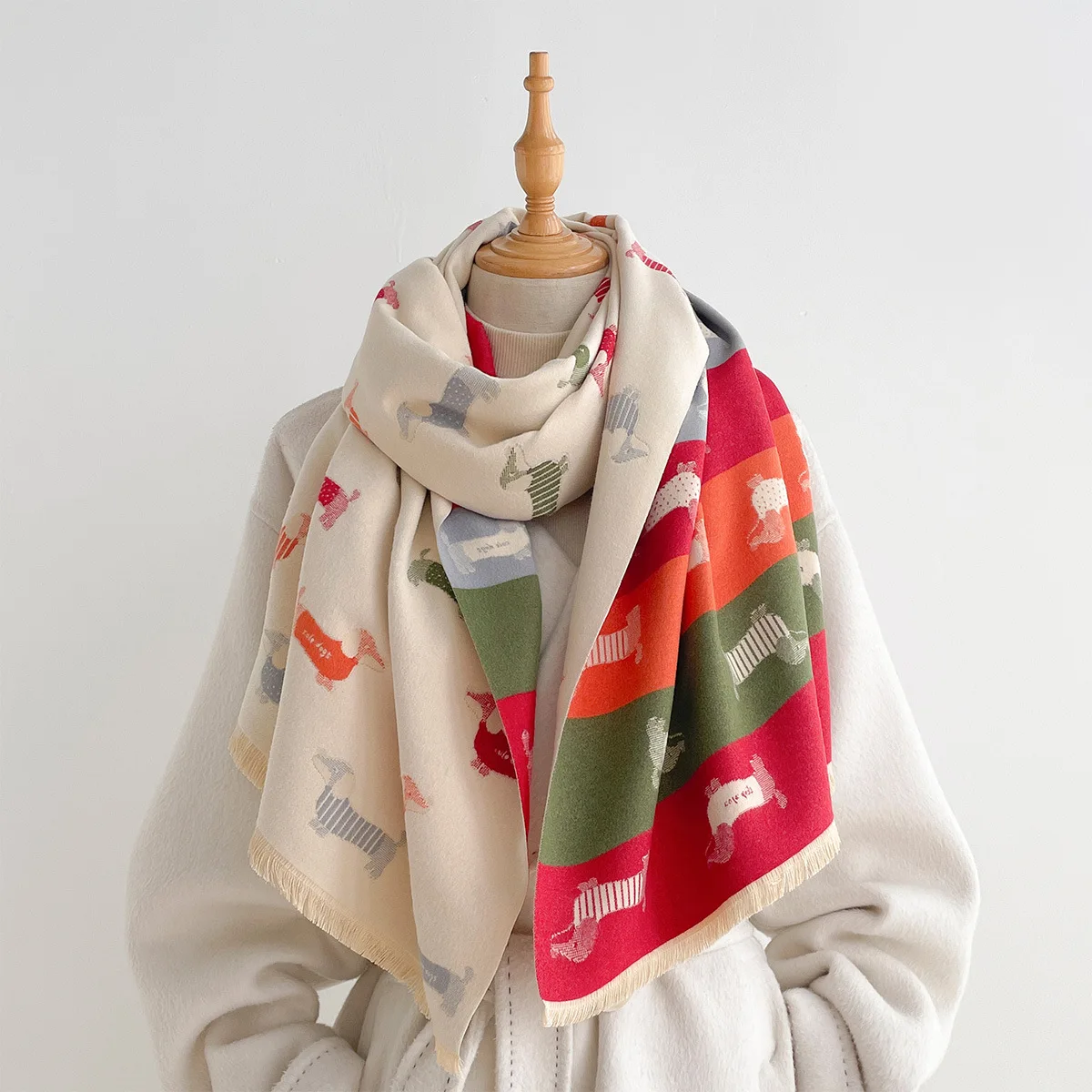 ผ้าพันคอแคชเมียร์เทียมสำหรับผู - Pashmina Wrap Large บทวิจารณ์และราคา