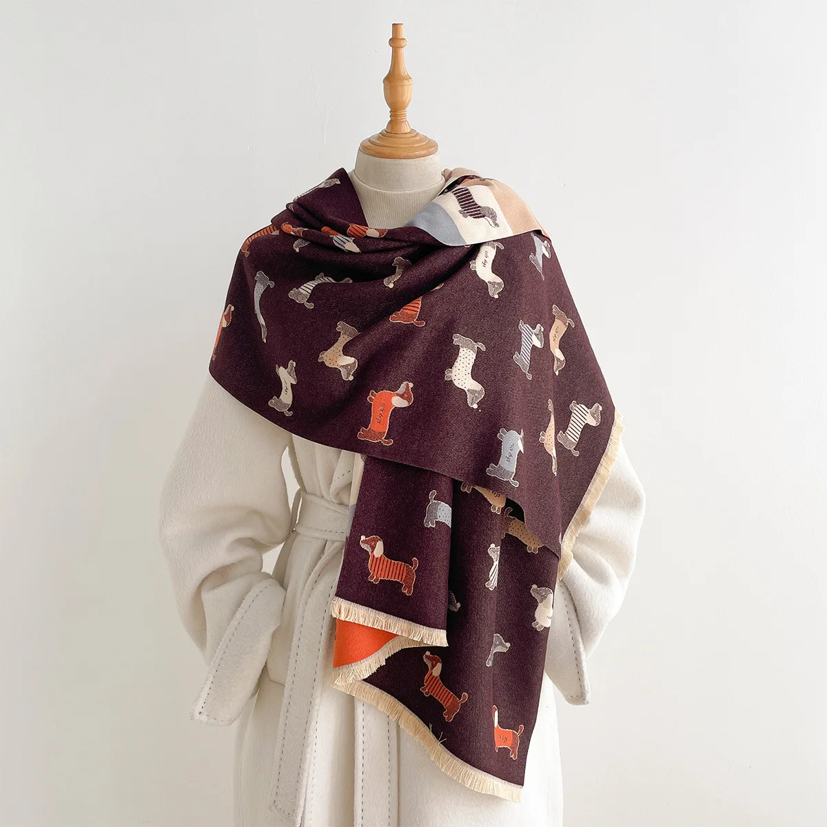 ผ้าพันคอแคชเมียร์เทียมสำหรับผู - Pashmina Wrap Large บทวิจารณ์และราคา