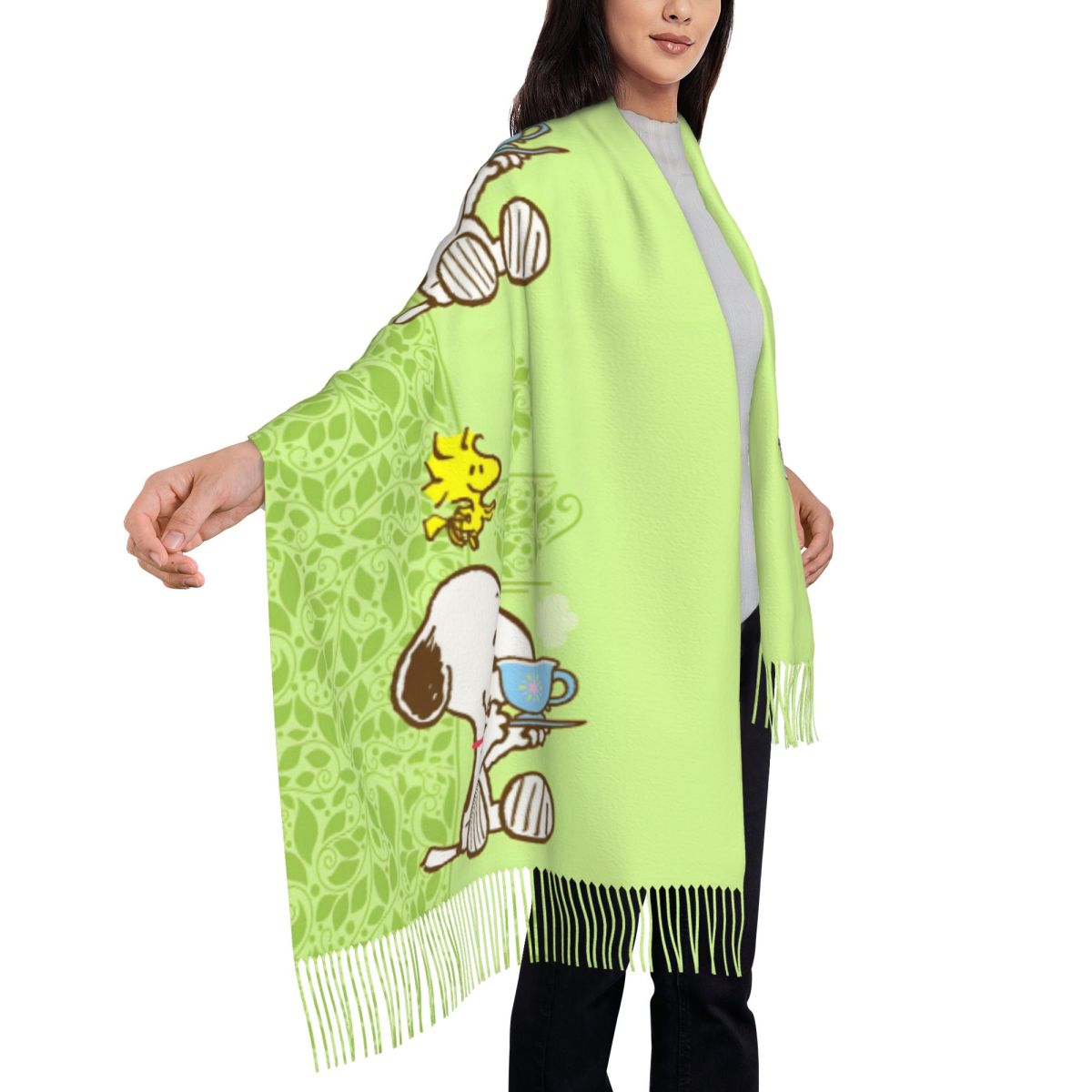 ผ้าพันคอผู้หญิง ประดับพู่ ลายส - Pashmina Wrap Large บทวิจารณ์และราคา