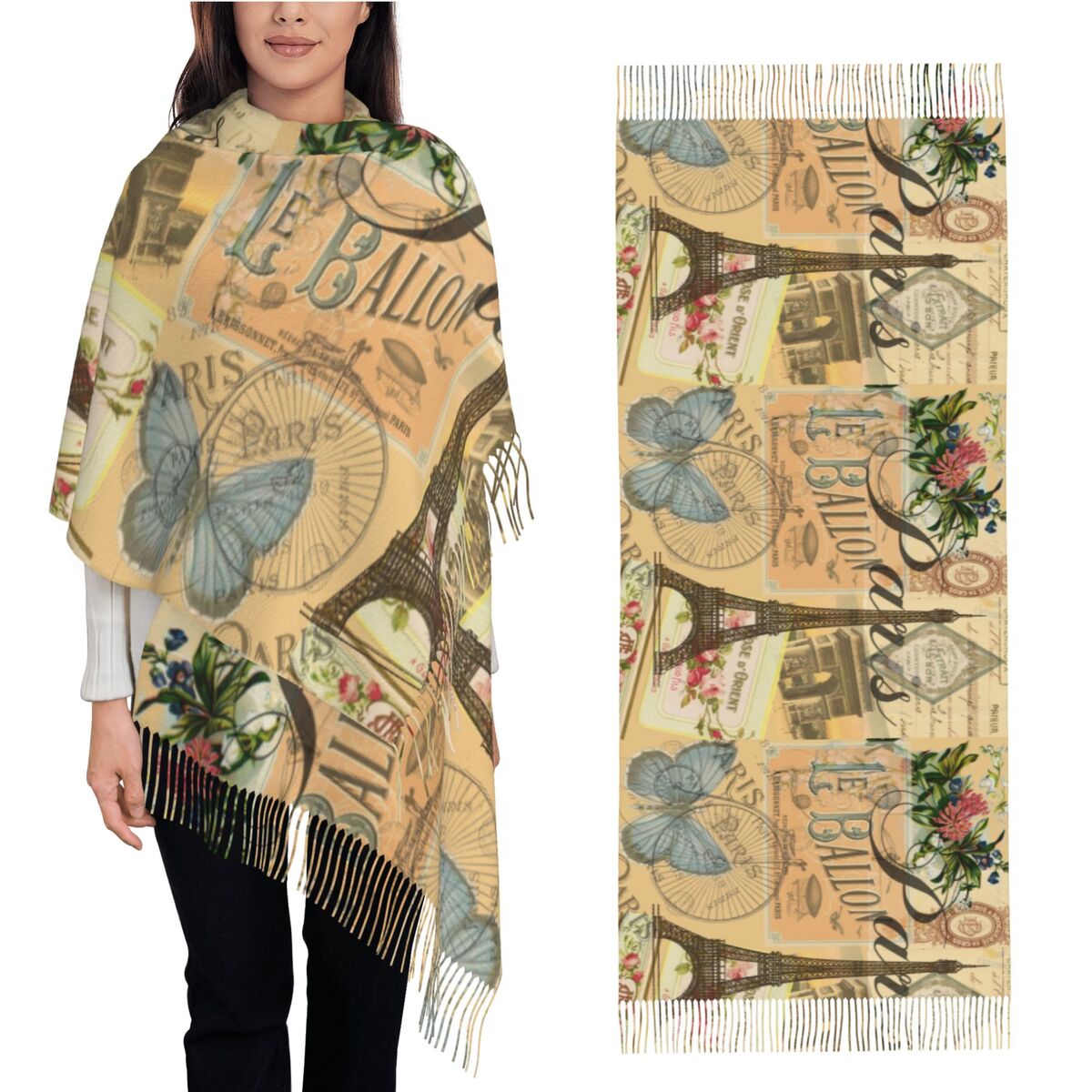 ผ้าคลุมไหล่ผู้หญิง ผ้าพันคอฤดู - Pashmina Wrap Large บทวิจารณ์และราคา